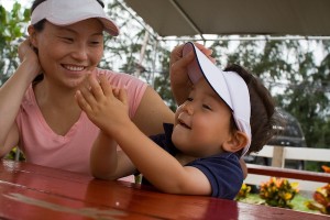 Washing up after butter doused shrimp Washing up after butter doused shrimp